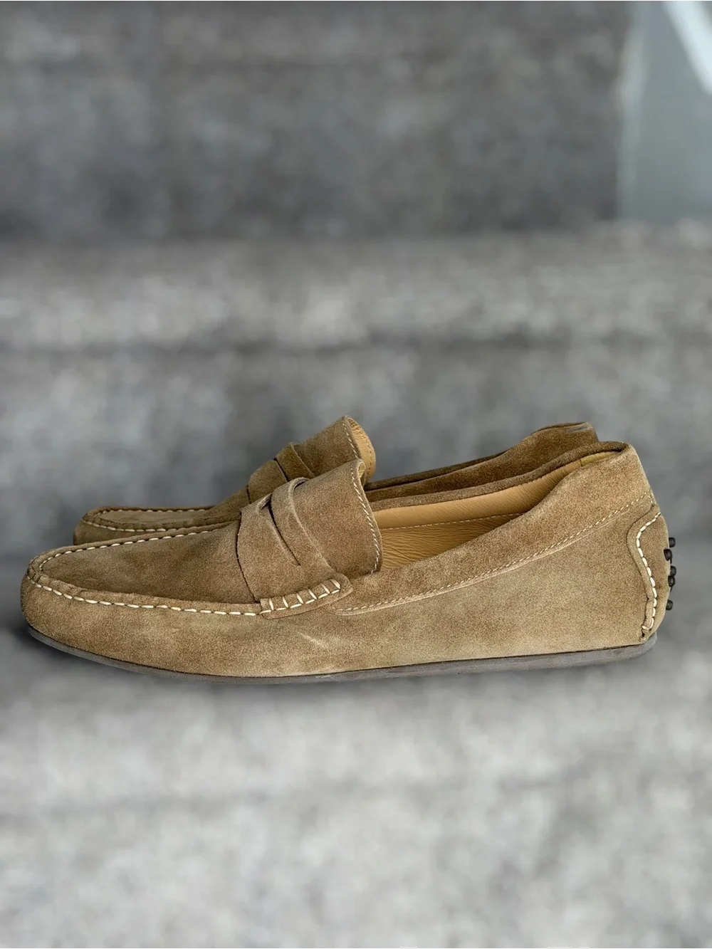 Jack Erwin Decker Camel Suede Penny Loafers Driving Shoes Men’s 11 Classic